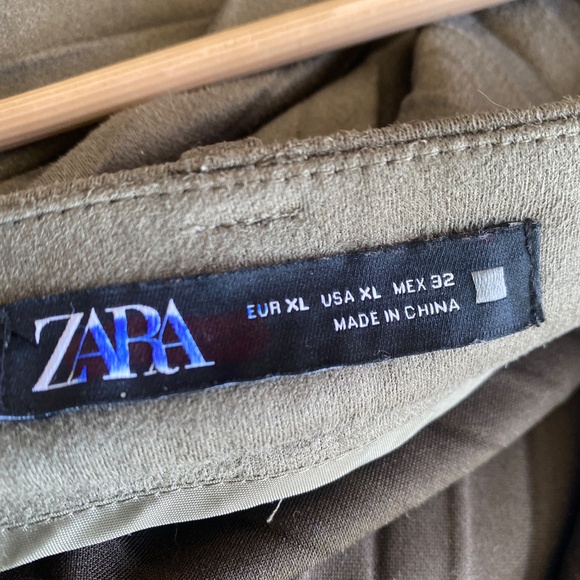 Zara XL Pleated Faux Suede Skirt - Picture 10 of 14